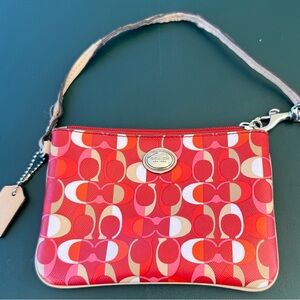 Coach Red and Pink Signature Wristlet
